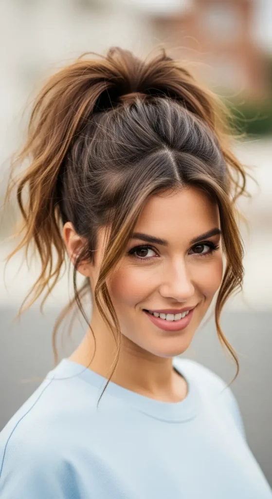 High Messy Ponytail
