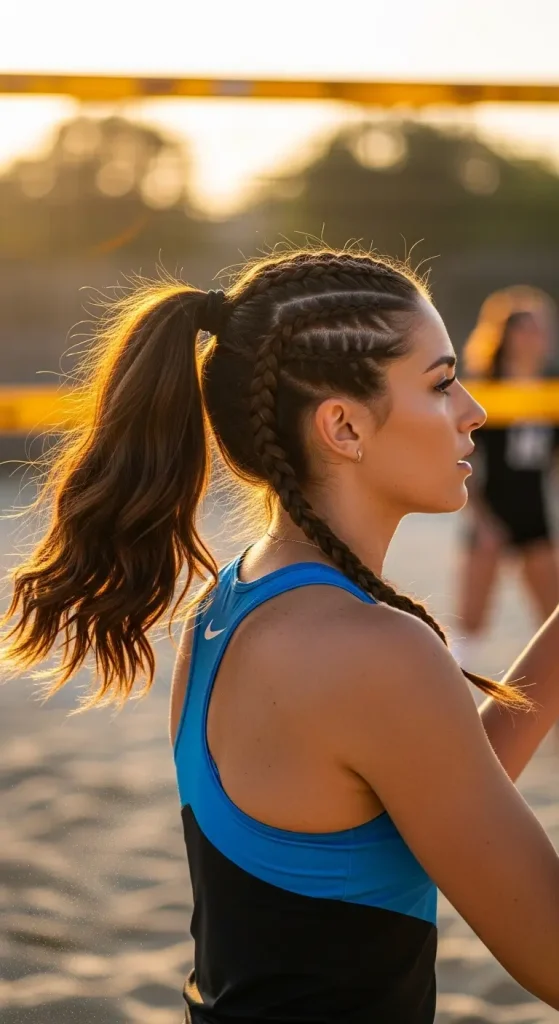 High Ponytail with Braided Sides