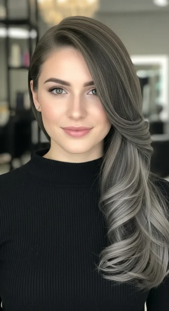 Icy Dark Brown Hair