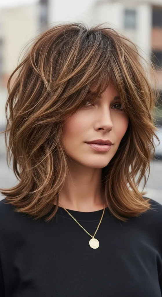 Layered Shoulder Length Shag