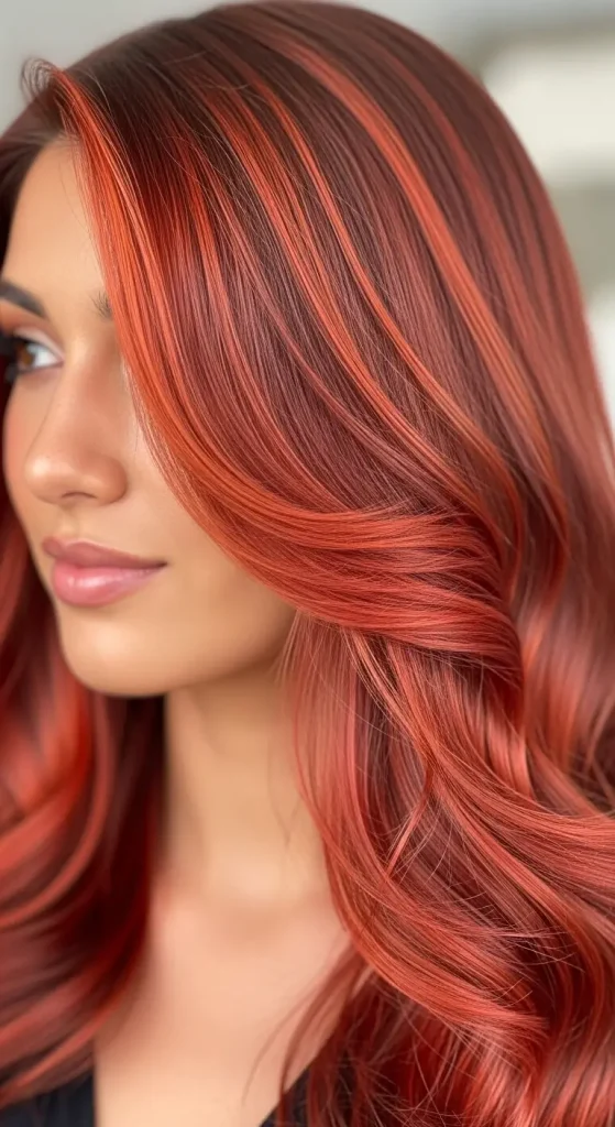 Light Chocolate Brown with Red Copper Streaks
