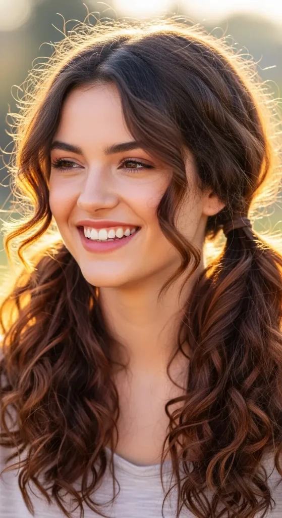 . Loose Curly Pigtails