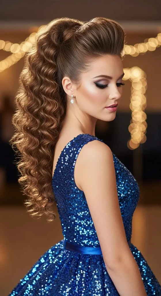 Loose Side Braid with Flowers