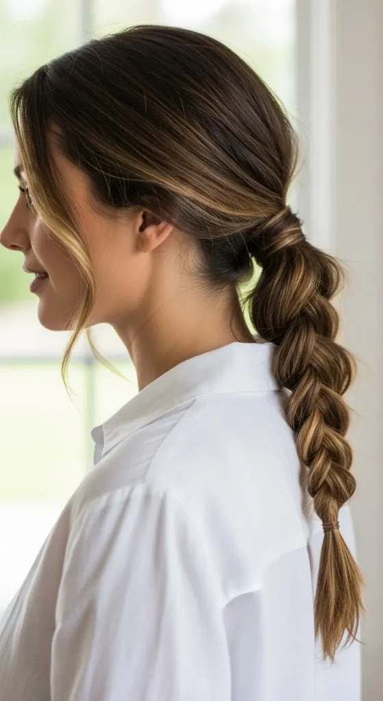 Low Braided Ponytail