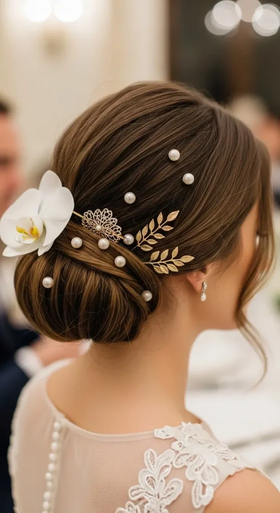 Low Bun with Hair Accessories