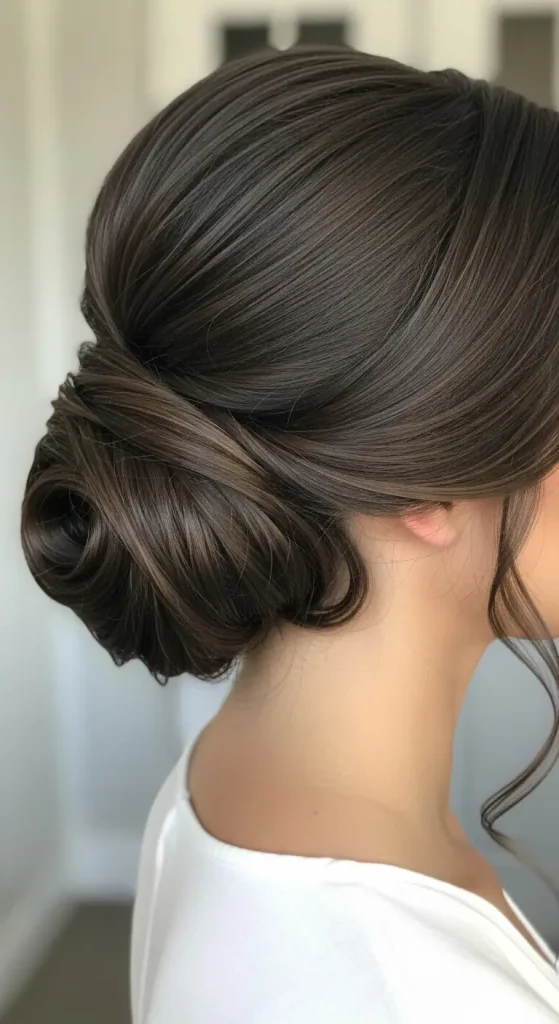Low Bun with Loose Tendrils