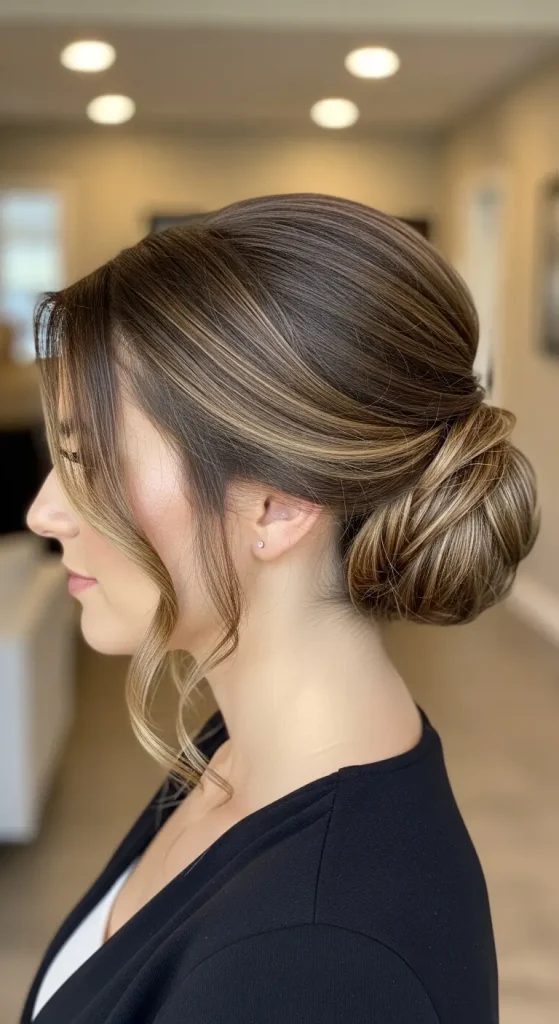 Low Bun with Tendrils