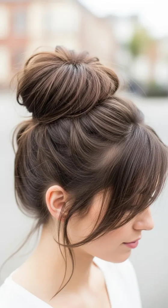 Messy Bun with Loose Strands