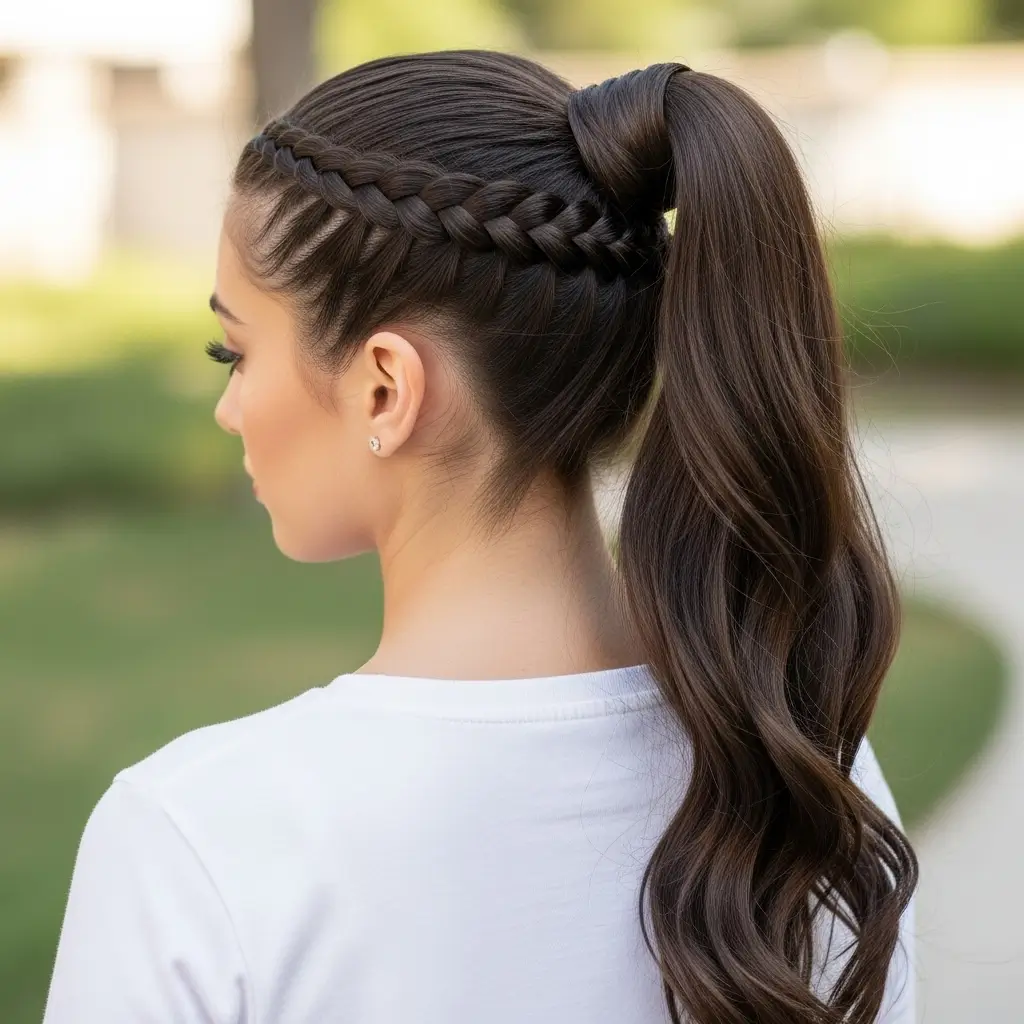 Ponytail with Braided Base