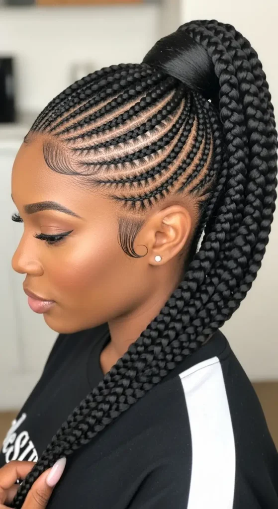 Ponytail with Cornrows