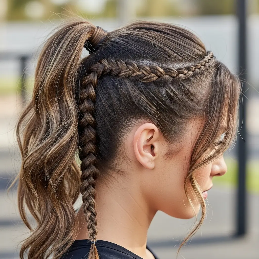 Ponytail with Dutch Braid