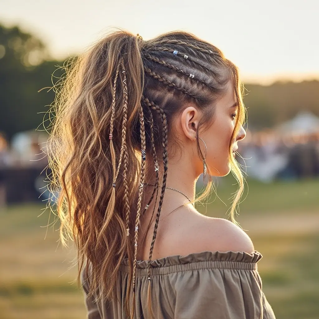 Ponytail with Mini Braids
