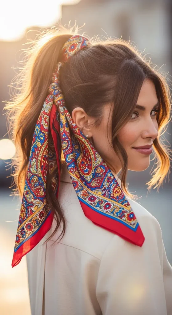 Ponytail with Scarf