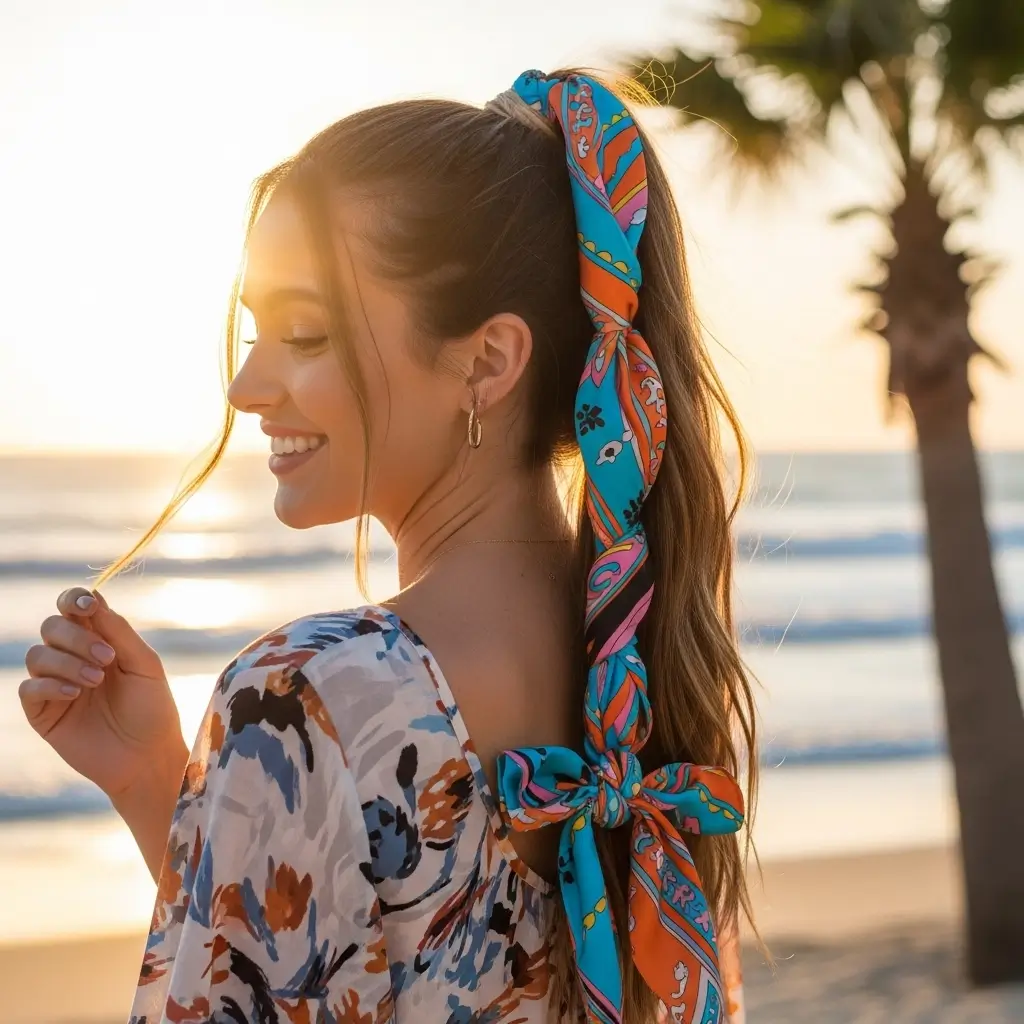 Ponytail with Scarf