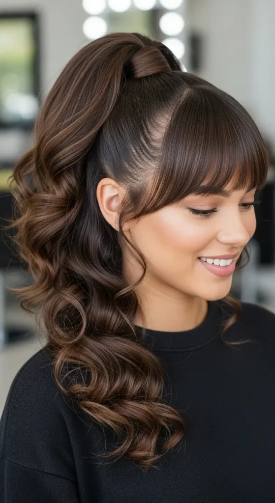 Quick Weave Ponytail with Bangs