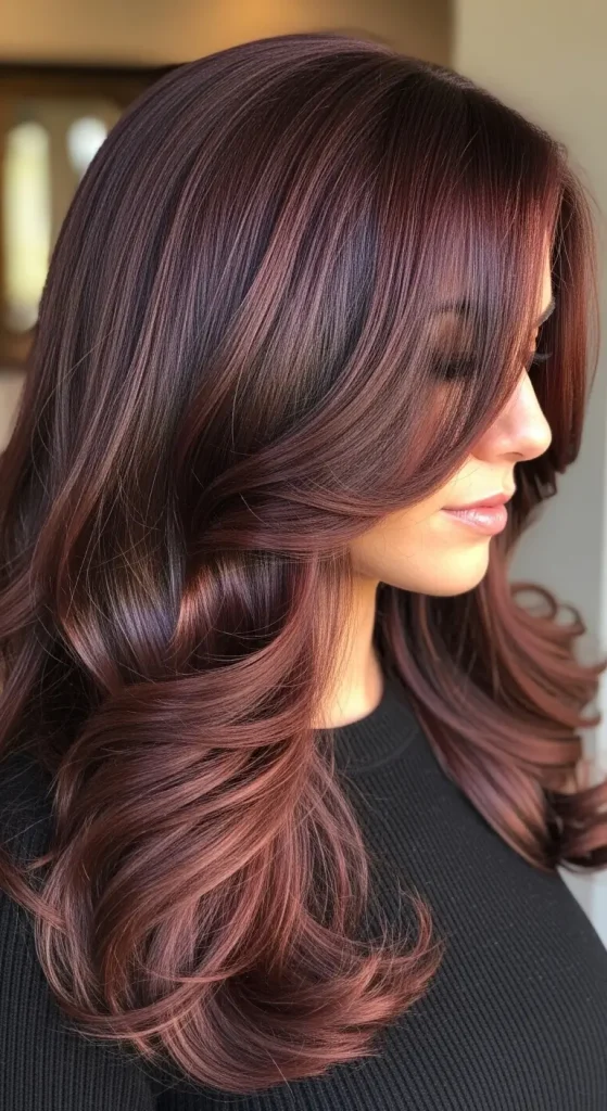 Rich Mahogany Dark Brown Hair