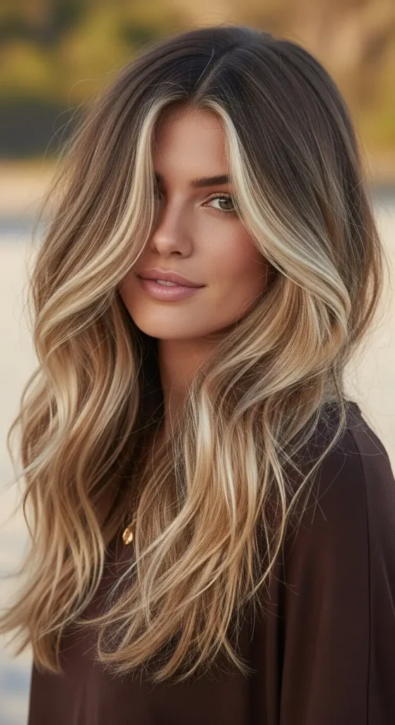 Sandy Blonde Money Piece with Chocolate Brown Base