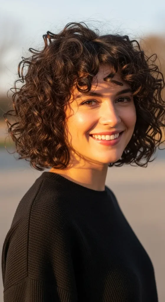 Shoulder Length Curly Bob