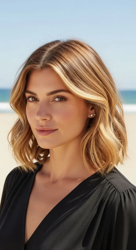 Shoulder Length Hair with Beach Waves