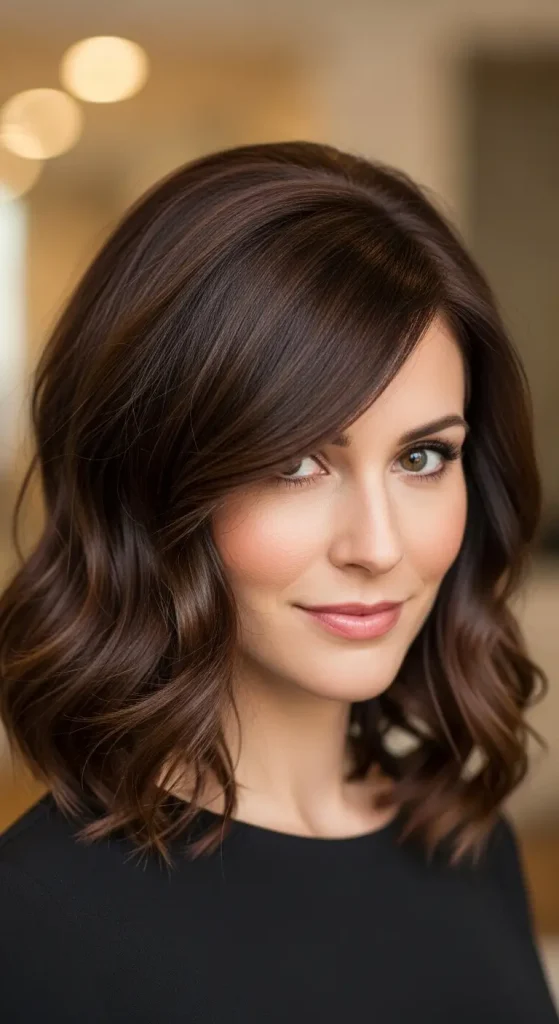Shoulder Length Hair with Deep Side Part