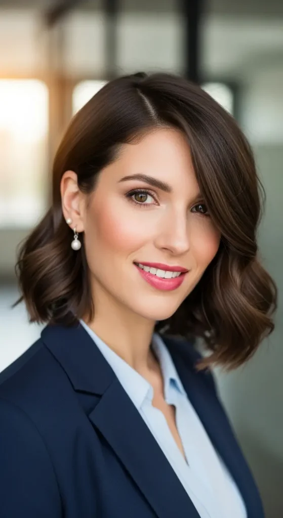 Shoulder Length Hair with Side Part