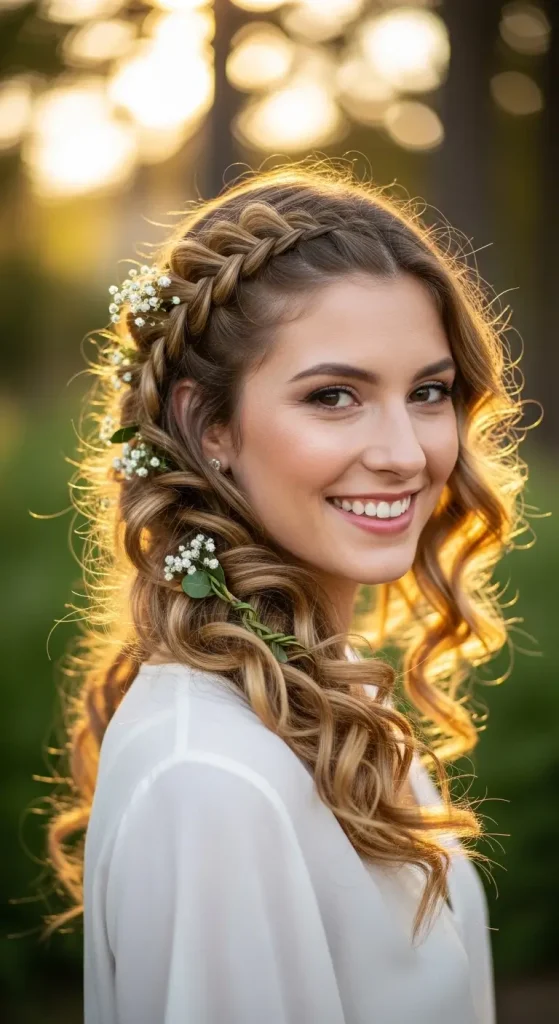 Side Braid with Curls