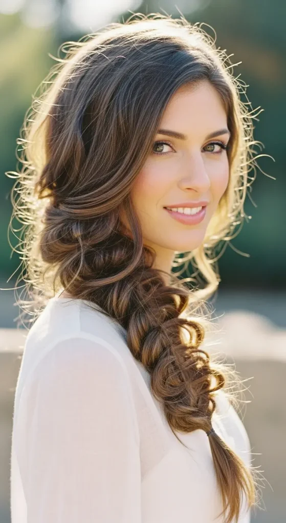 Side Braid with Loose Strands