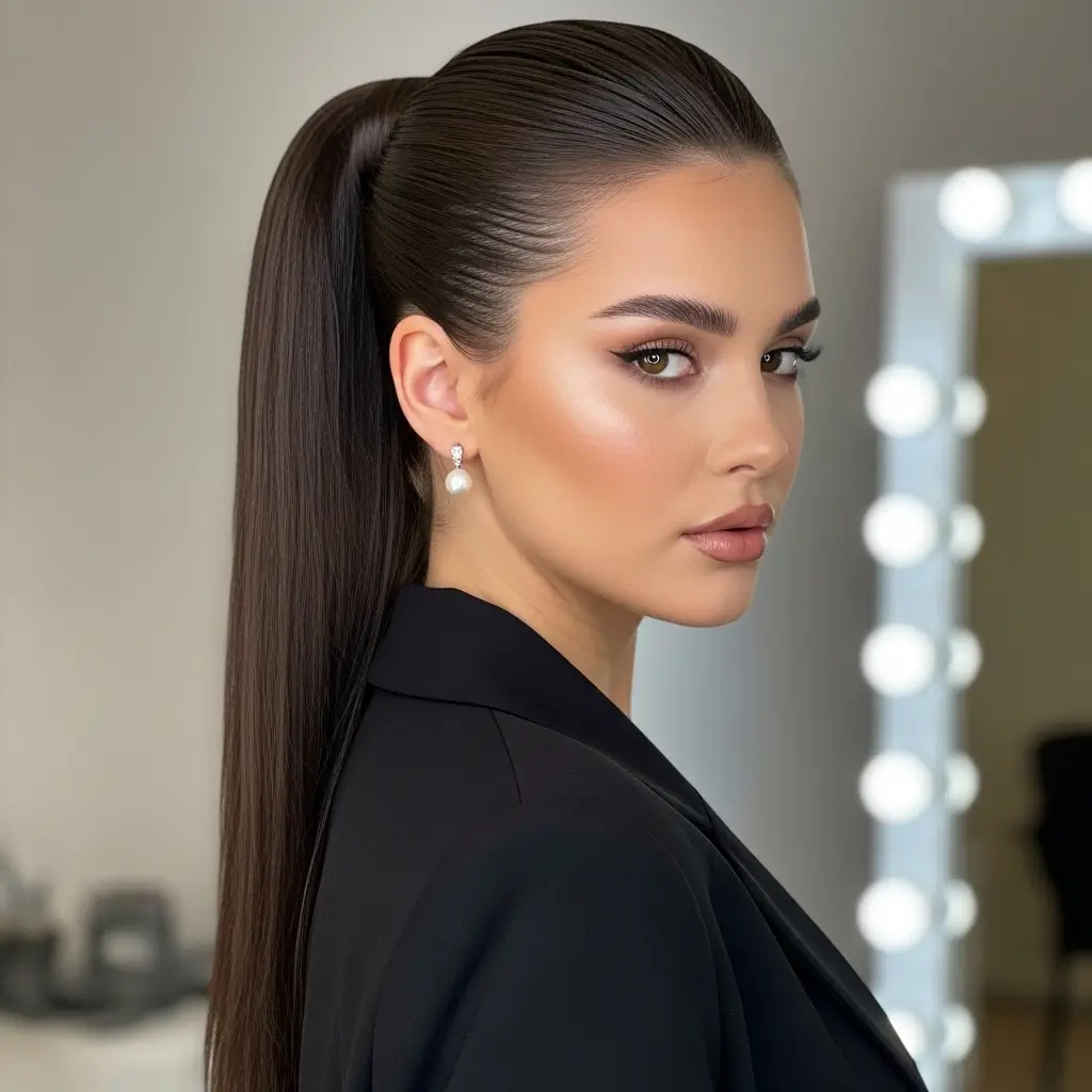  Slicked-Back Ponytail