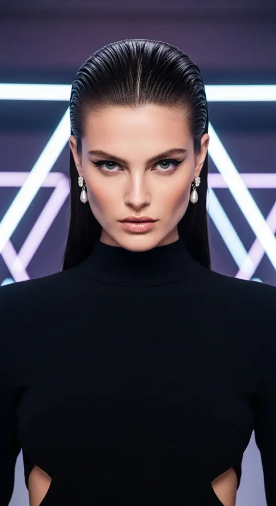Slicked Back Straight Hair