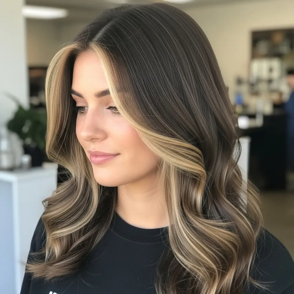 Soft Beige Money Piece Highlights