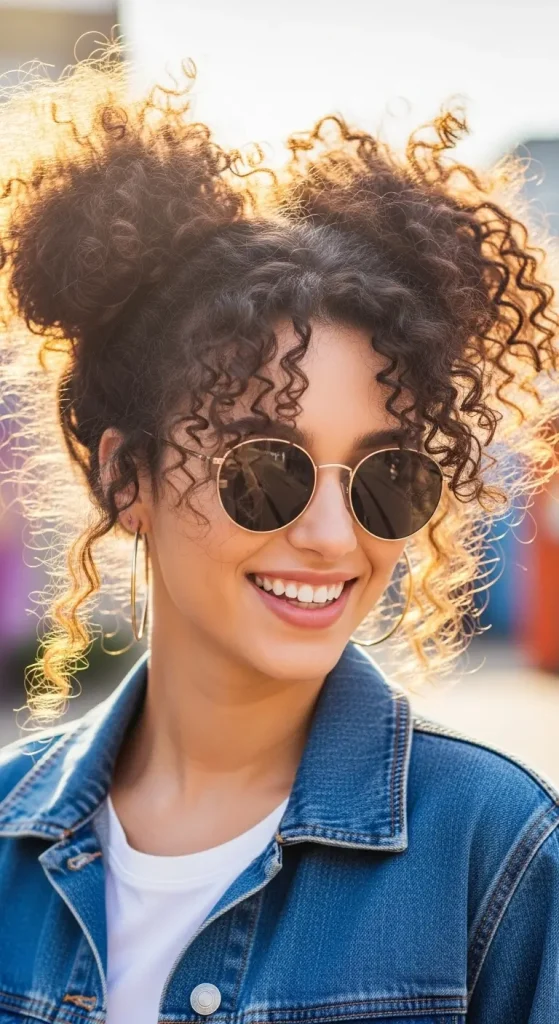 Space Buns for Curls