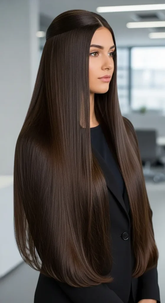 Straight and Sleek Look