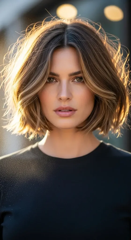 Textured Bob with Side Part