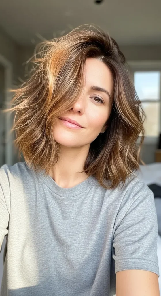 Tousled Shoulder Length Hair