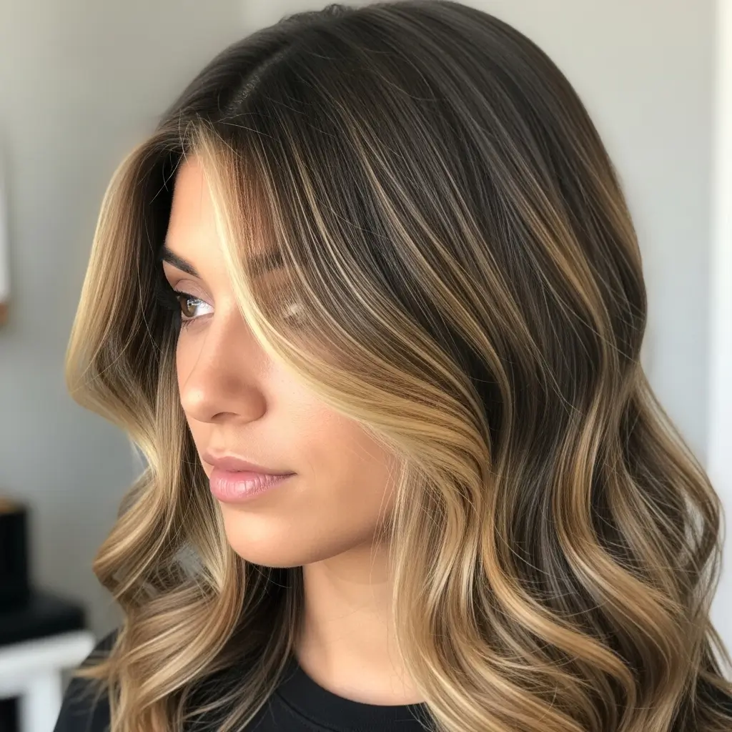 Warm Bronde Money Piece