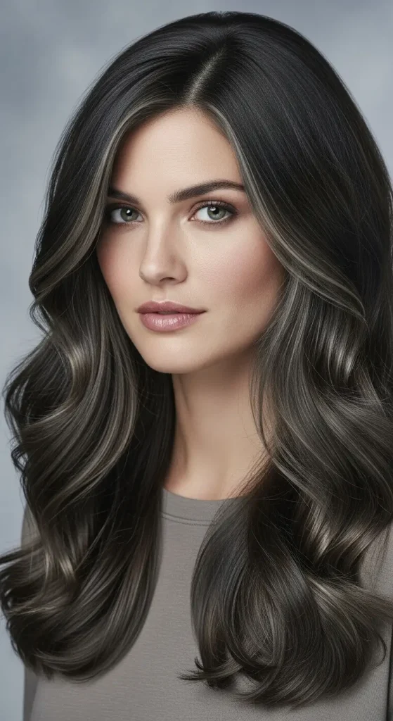 Warm Toffee Streaks on Dark Brown Hair