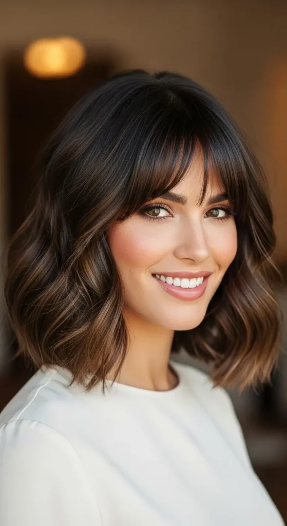 Wavy Bob with Bangs