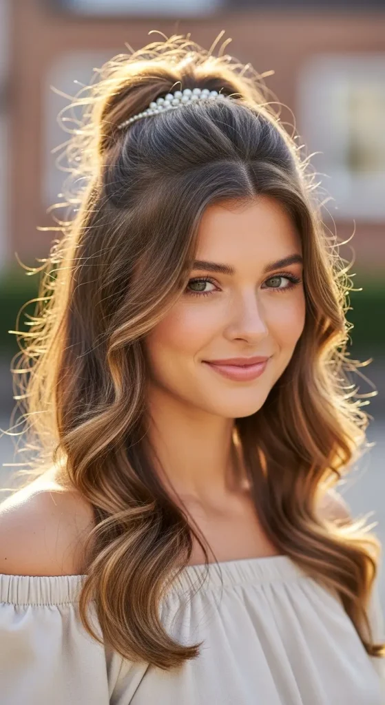 Wavy Half-Updo