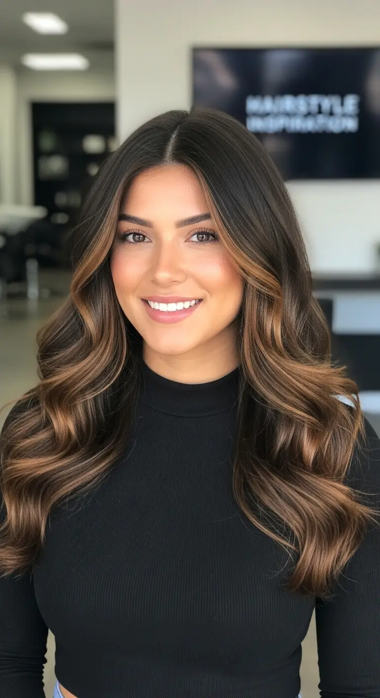 dark brown hair with dimension