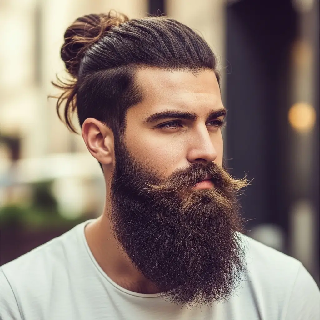 Man Bun with Long Beard