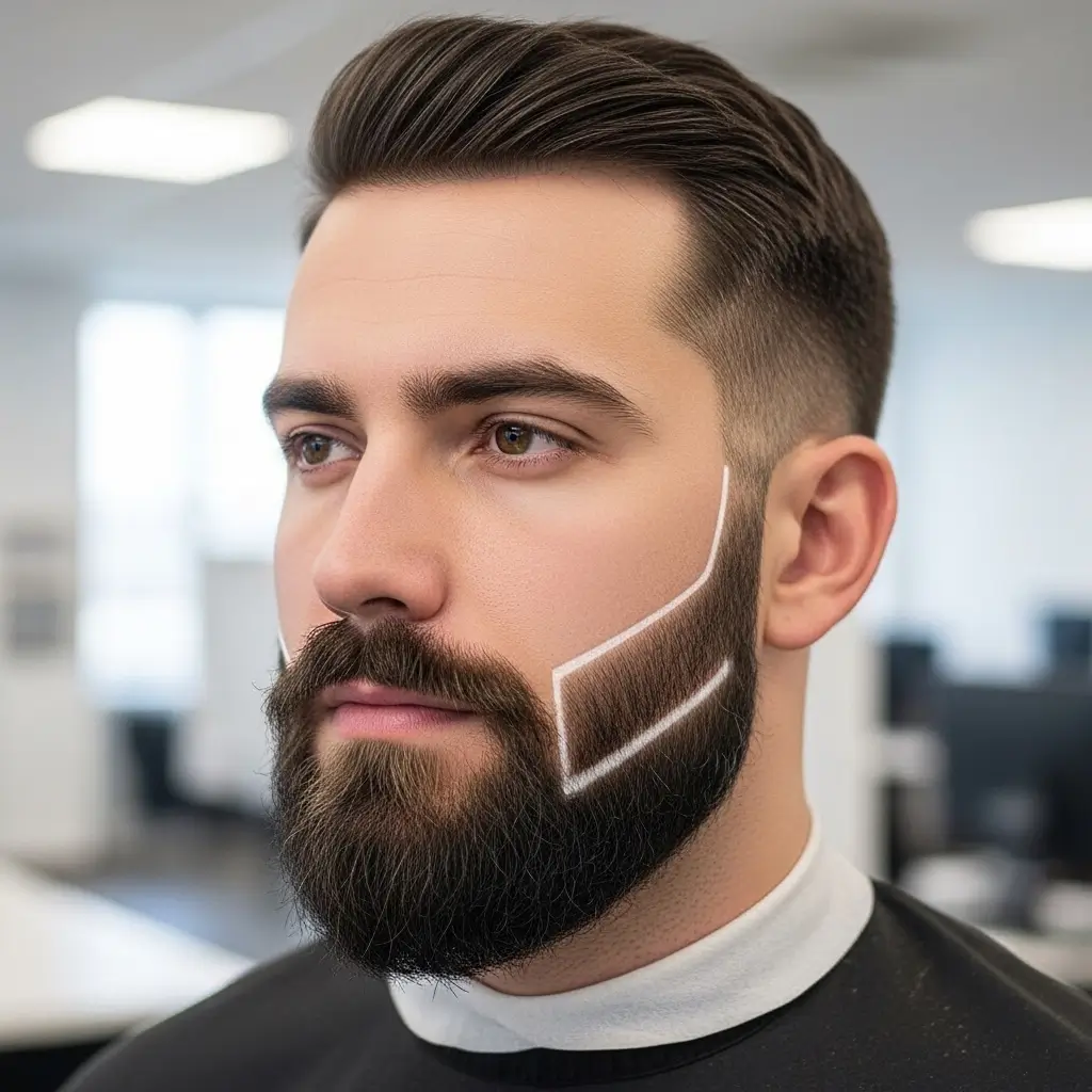 Short Beard with Defined Cheek Lines