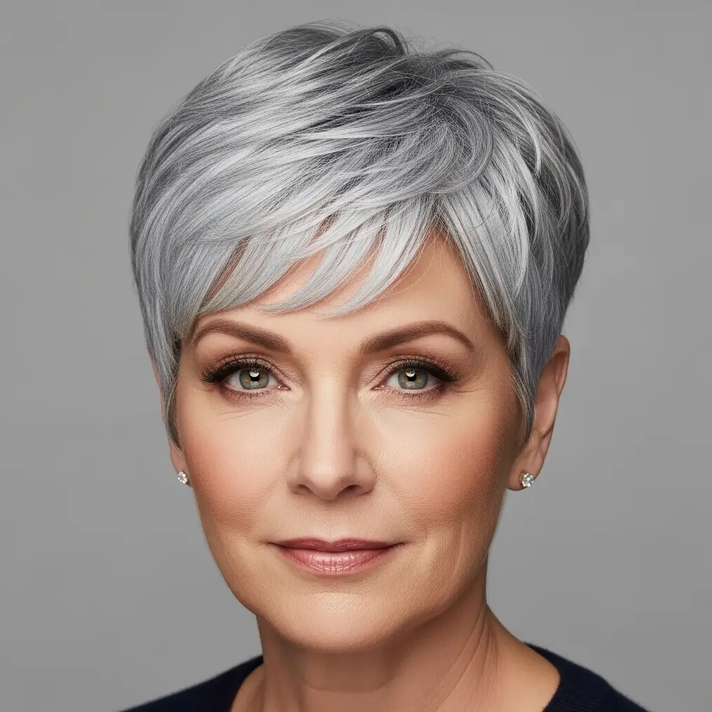 1. Classic Gray Pixie Cut Timeless, Bold, and Effortlessly Chic