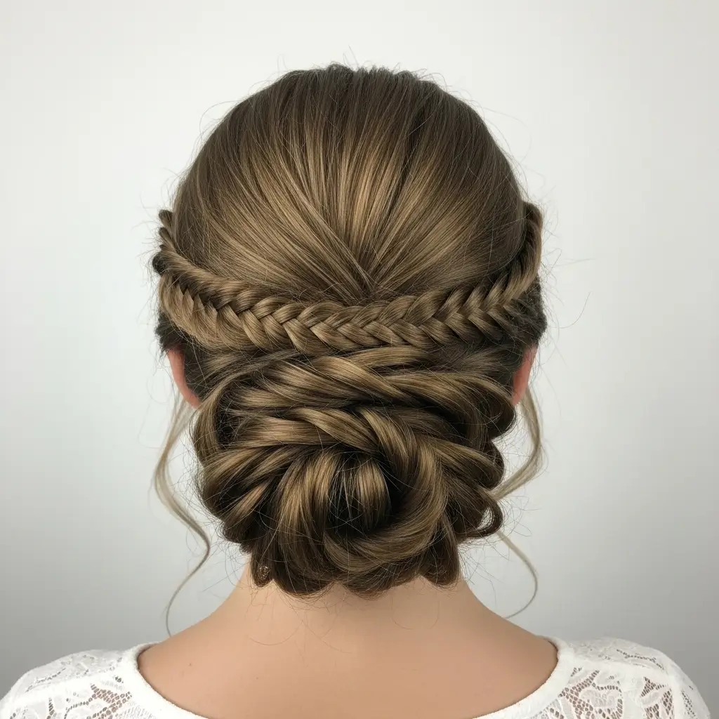 10. Fishtail Braid Updo Intricate Beauty That Speaks for Itself
