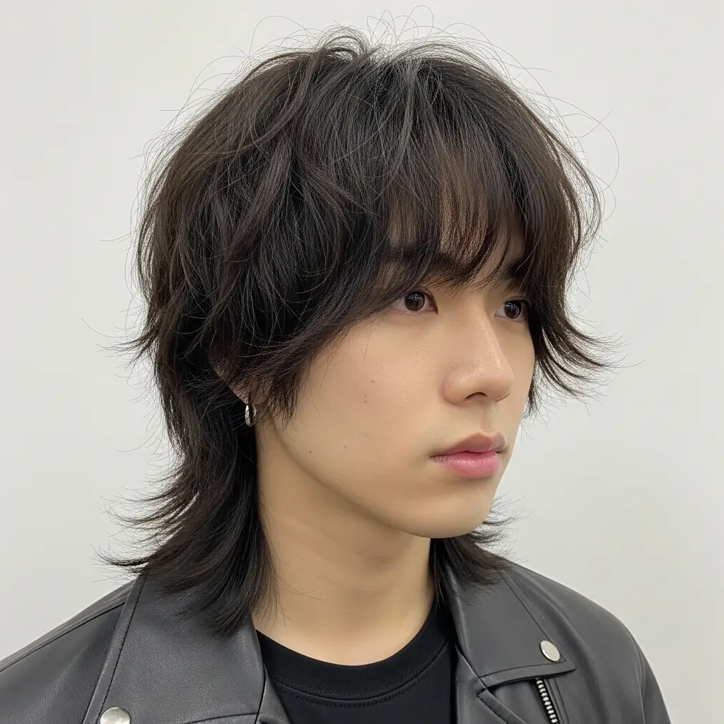 10. Shaggy Wolf Cut for Asian Men