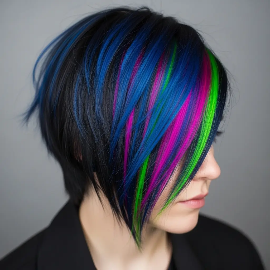 11. Emo Hair with Colorful Streaks