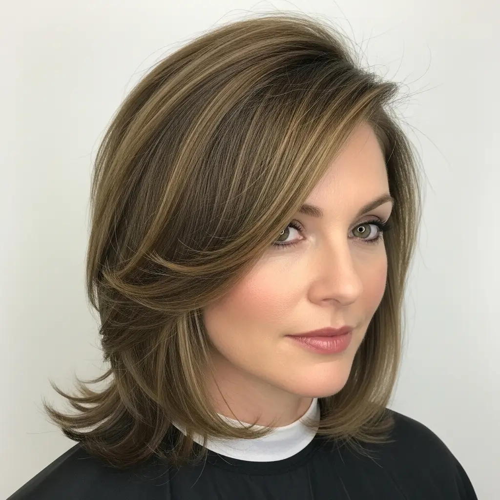 11. The Side Part Mid Length Cut