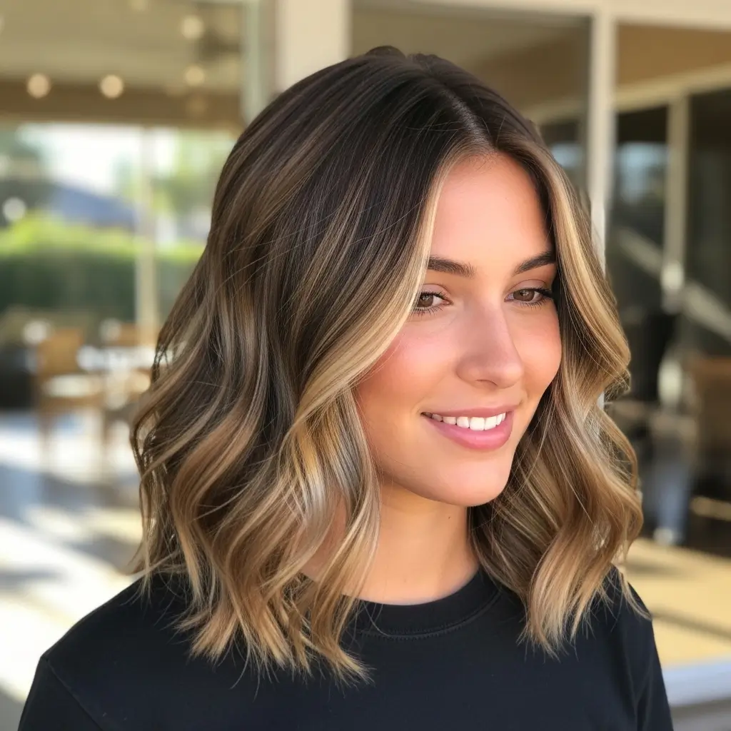 12. Bronde Highlights on Brown Hair