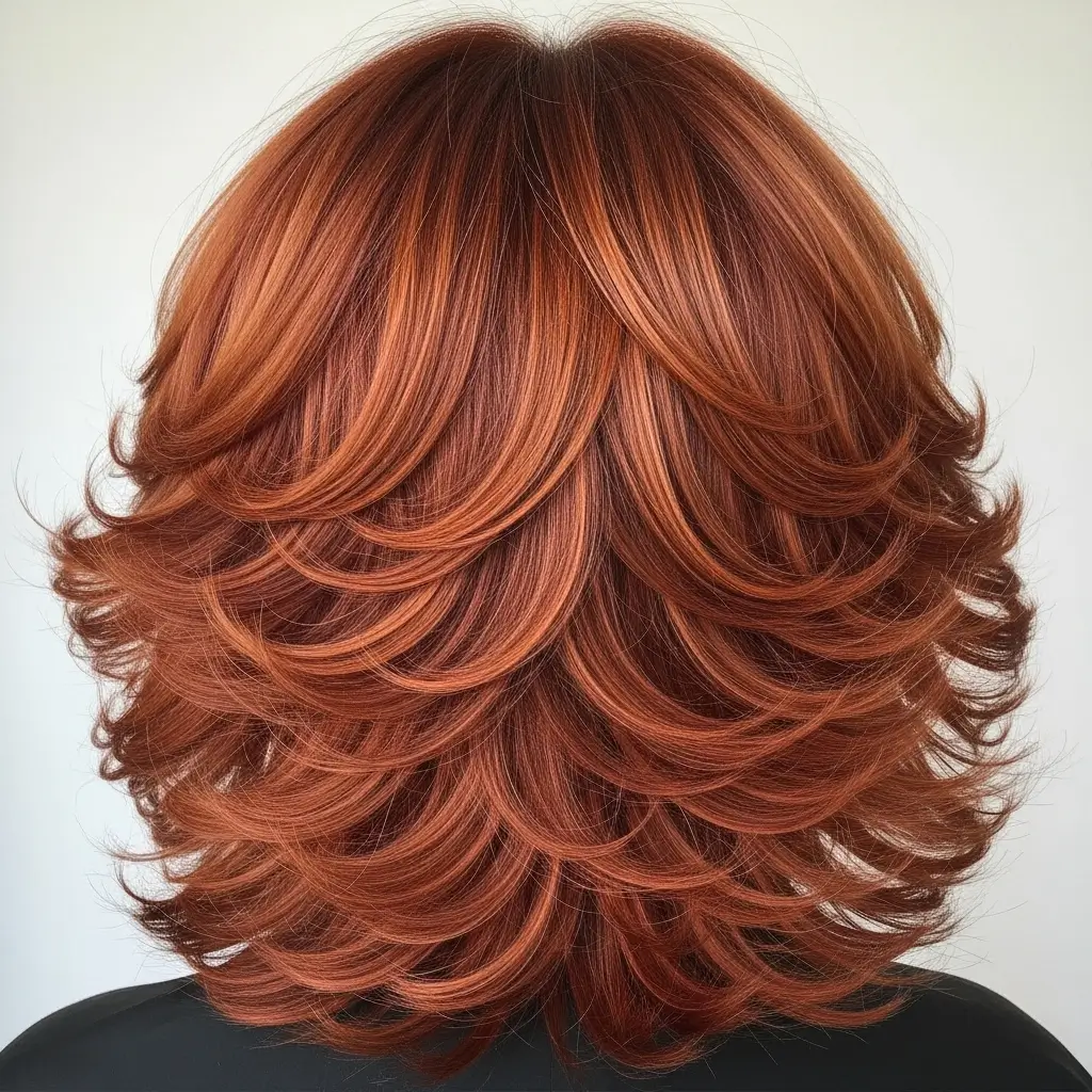 13. Butterfly Haircut With Copper Tones  Warm, Rich, and Completely Stunning