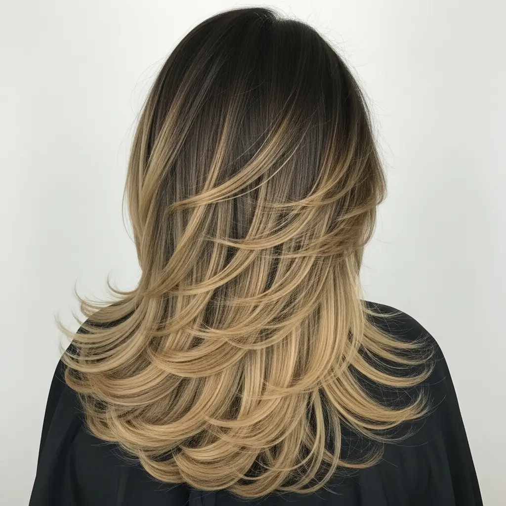 13. Ombre Highlights on Brown Hair