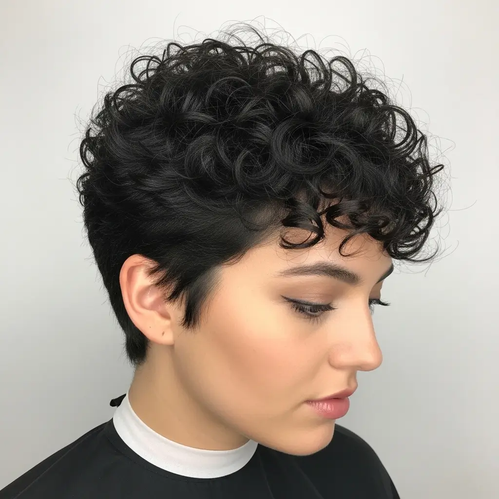 13. Spiral Curl Pixie Defined, Bouncy and Absolutely Full of Life